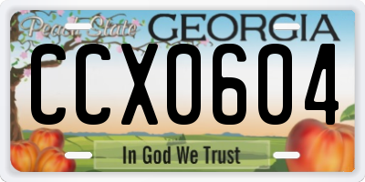 GA license plate CCX0604