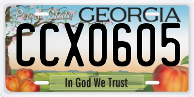 GA license plate CCX0605