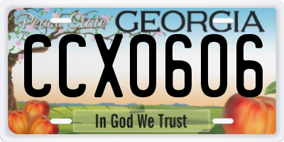 GA license plate CCX0606