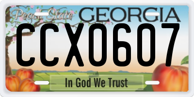 GA license plate CCX0607