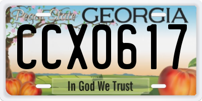 GA license plate CCX0617