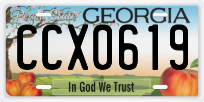 GA license plate CCX0619