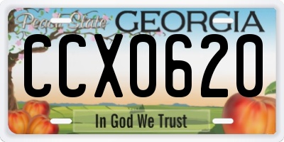 GA license plate CCX0620