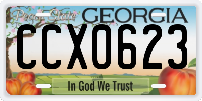 GA license plate CCX0623