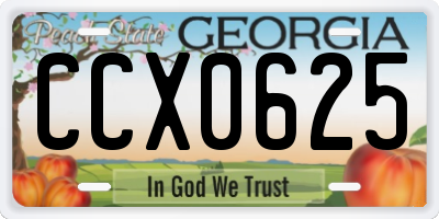 GA license plate CCX0625