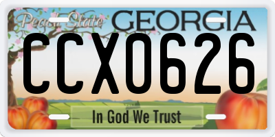 GA license plate CCX0626