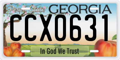 GA license plate CCX0631