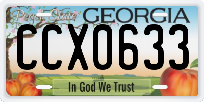 GA license plate CCX0633
