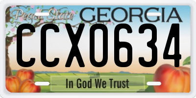GA license plate CCX0634