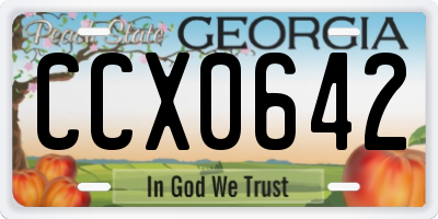 GA license plate CCX0642