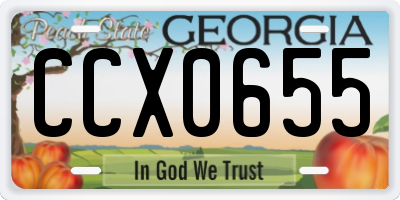GA license plate CCX0655