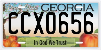 GA license plate CCX0656