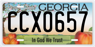 GA license plate CCX0657