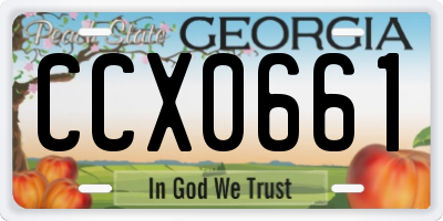 GA license plate CCX0661