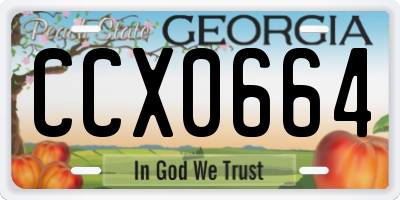 GA license plate CCX0664