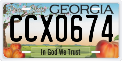 GA license plate CCX0674