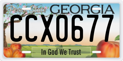 GA license plate CCX0677