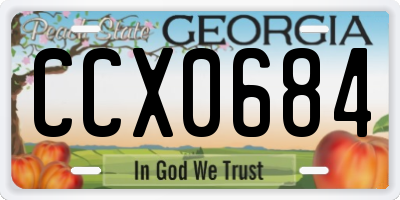 GA license plate CCX0684