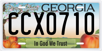 GA license plate CCX0710