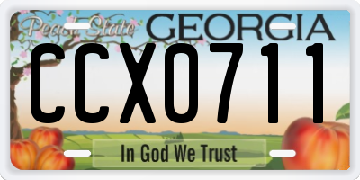GA license plate CCX0711