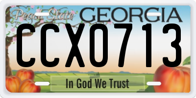 GA license plate CCX0713