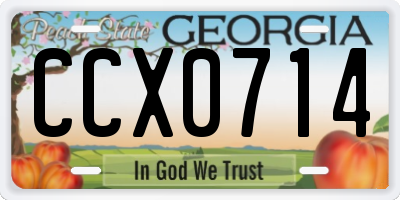 GA license plate CCX0714