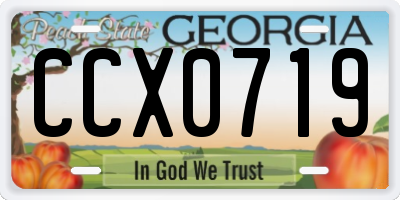 GA license plate CCX0719