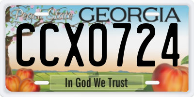 GA license plate CCX0724