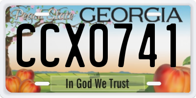 GA license plate CCX0741