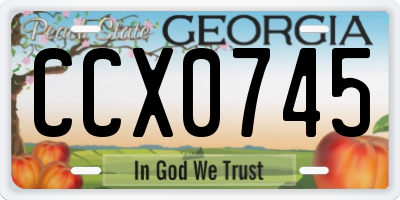 GA license plate CCX0745