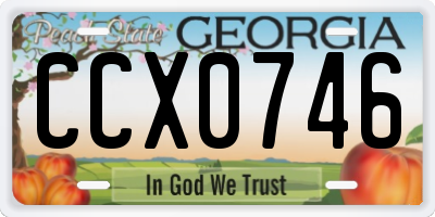 GA license plate CCX0746