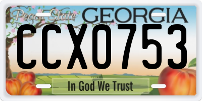 GA license plate CCX0753