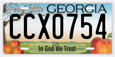 GA license plate CCX0754