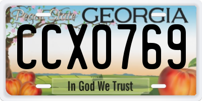 GA license plate CCX0769