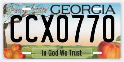GA license plate CCX0770