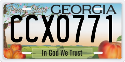 GA license plate CCX0771