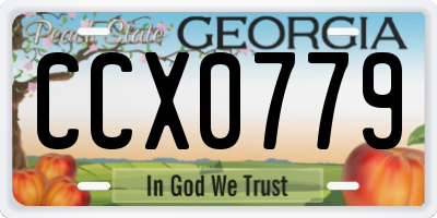 GA license plate CCX0779