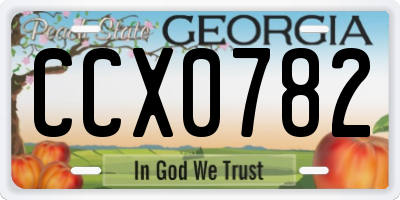 GA license plate CCX0782
