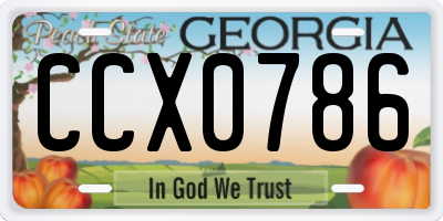 GA license plate CCX0786