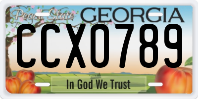 GA license plate CCX0789