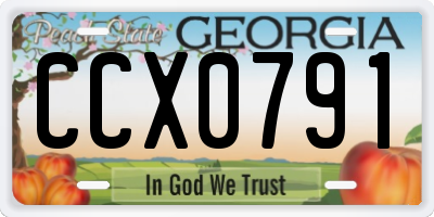 GA license plate CCX0791