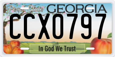 GA license plate CCX0797