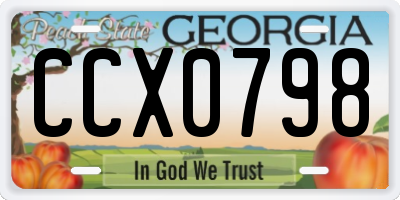 GA license plate CCX0798