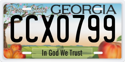 GA license plate CCX0799