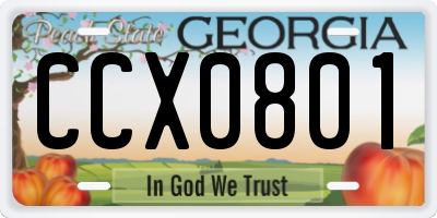 GA license plate CCX0801
