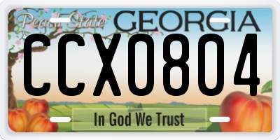 GA license plate CCX0804
