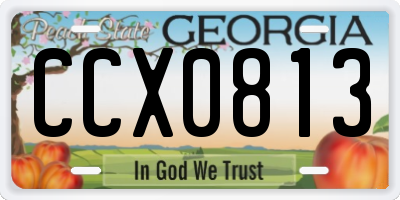 GA license plate CCX0813