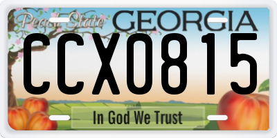 GA license plate CCX0815