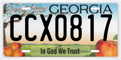 GA license plate CCX0817