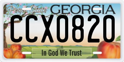 GA license plate CCX0820